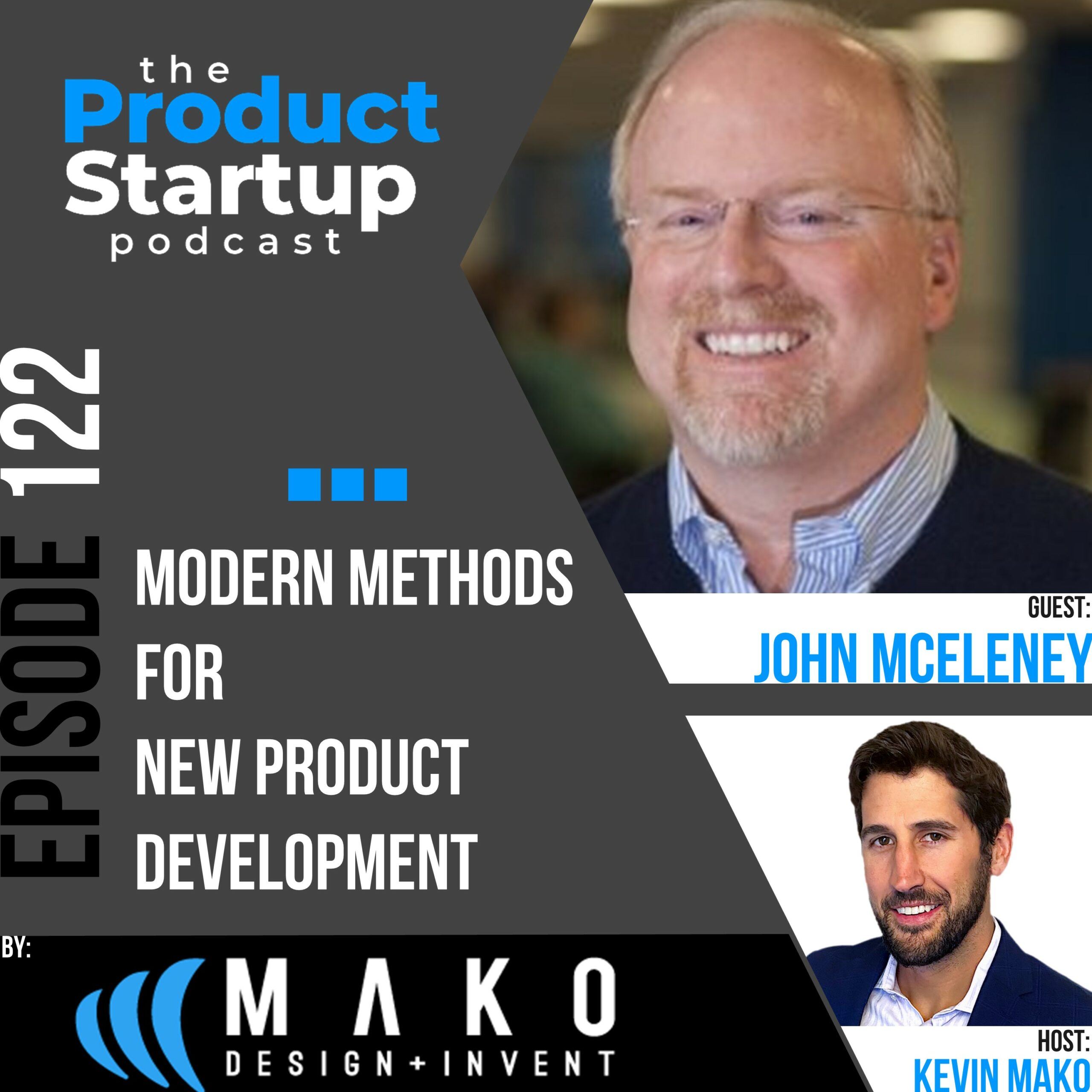 Podcast cover for Episode 122 about modern Product Development Methods