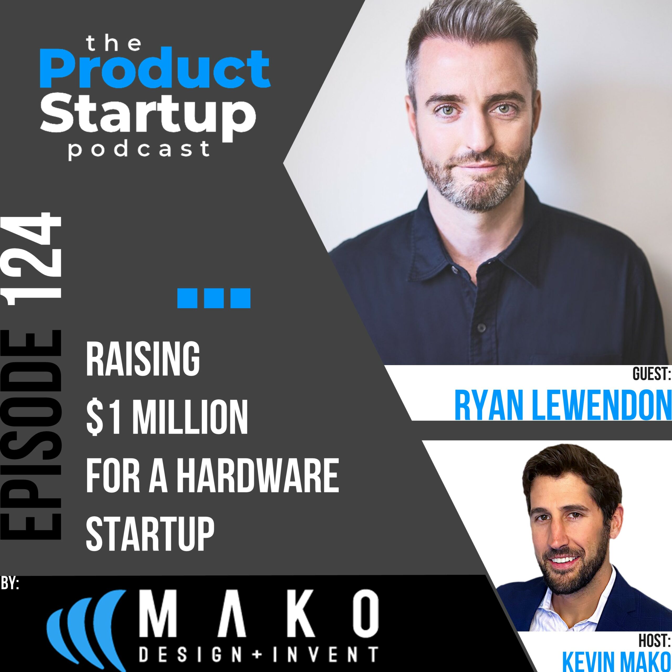 Podcast cover for Episode 124 about raise Your First Million in Funding