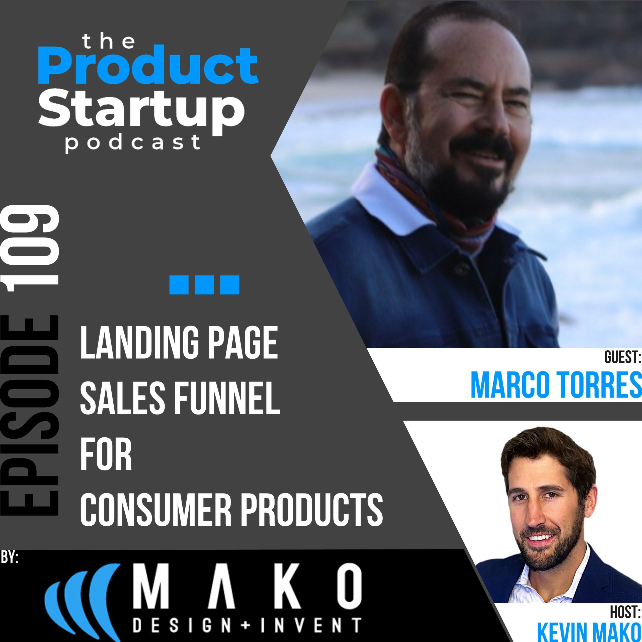 Podcast cover for Episode 109 about build a Product Landing Page Funnel