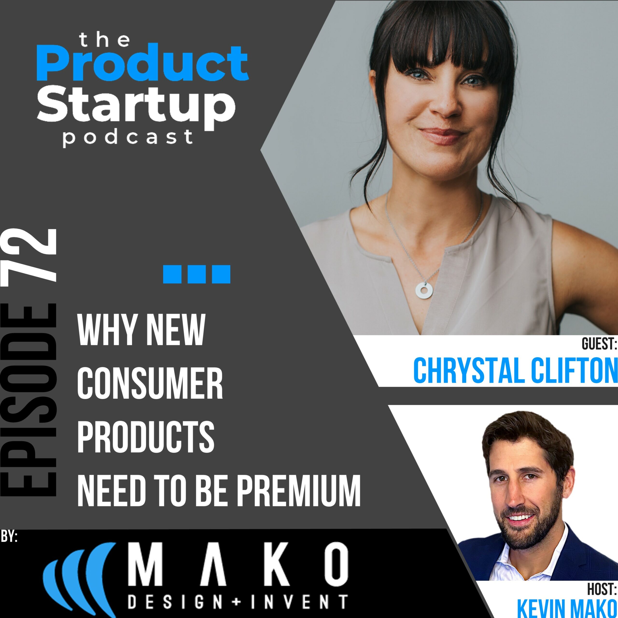 Podcast cover for Episode 72 about position a New Product as Premium